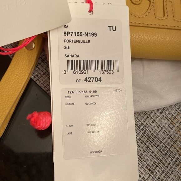 See by Chloe long Wallet wristlet Mustard color NWT zipper closure - Picture 3 of 11